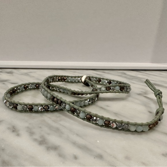 Chan Luu Light Green Leather Wrap Bracelet - Picture 3 of 4